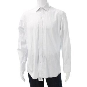 Ledbury Mens Window Pane Plaid Button Down Shirt White Blue Cotton Size 15.5 39